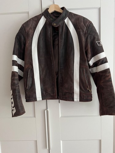 Giacca moto pelle - , marrone